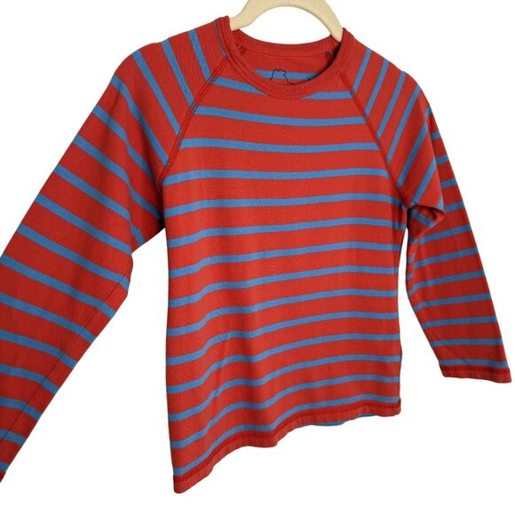 Mini Boden Orange & Blue Striped Long Sleeve Shirt, 7-8Y - Picture 3 of 7